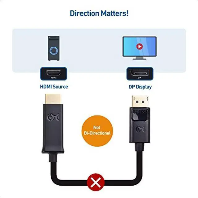 Alt view image 4 of 5 - Cable Matters Unidirectional DisplayPort to HDMI Cable 35 ft, Gold-Plated DP to HDMI Cable, Display Port to HDMI Adapter Cable, 35 Feet