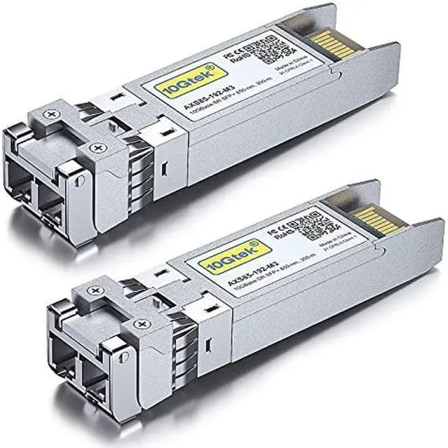 Main image of 10GBase-SR SFP+ Transceiver, 10G 850nm MMF, up to 300 Meters, Compatible with HPE Aruba JD092B, Pack of 2