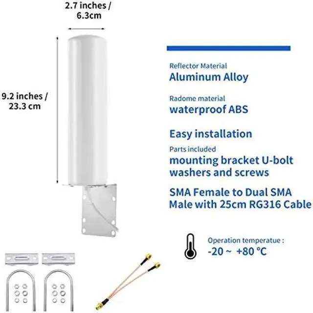 Alt view image 2 of 5 - High Gain 10dBi SMA Male Wide Band 3G/4G LTE 5G Modems, Routers, & Cell Boosters Omni-Directional Outdoor Fixed Mount Antenna for Verizon, AT&T, T-Mobile Mobile Cell Phone 4G LTE Router, Eifagur