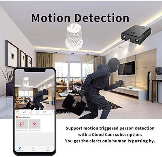Alt view image 3 of 5 - Smallest WiFi Spy Hidden Camera Mini Wireless Camera HD Indoor Home Smallest Spy Nanny Cam Security Cameras with Motion Detection/Night Vision/Cloud Storage for iPhone/Android Phone/iPad/PC