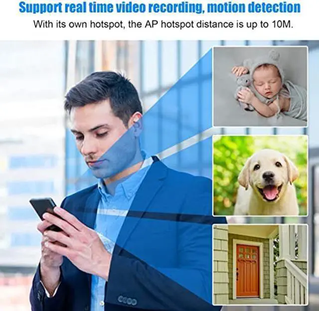 Alt view image 4 of 5 - Mini Spy Camera, 1080P HD WiFi Hidden Camera with Audio, Tiny Compact Indoor Security Cam Nanny Cam with Auto Night Vision, Own Hotpot, Video Playback, Motion Detection, Small Home Surveillance Camera