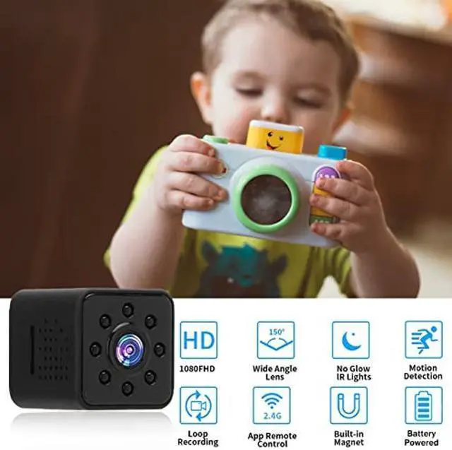 Alt view image 2 of 5 - Mini Spy Camera, 1080P HD WiFi Hidden Camera with Audio, Tiny Compact Indoor Security Cam Nanny Cam with Auto Night Vision, Own Hotpot, Video Playback, Motion Detection, Small Home Surveillance Camera