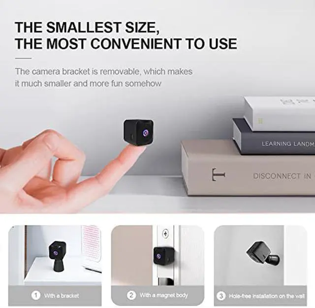 Alt view image 2 of 5 - Spy Camera WiFi Hidden Camera 4K HD Mini Spy Cam for Home Security Easy to Use Wireless Indoor Smallest Camera with Motion Detection Night Vision