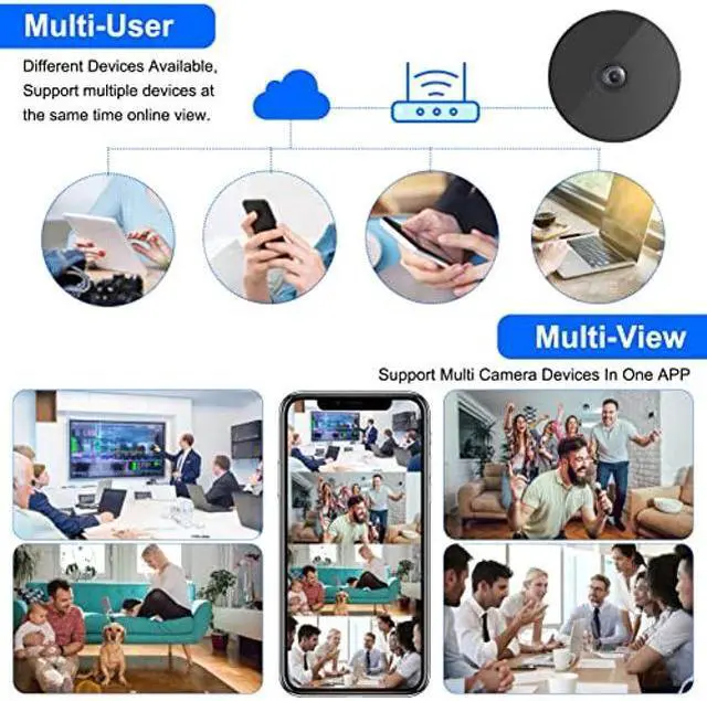 Alt view image 4 of 5 - PAMBRUM Spy Camera, 1080P Mini Hidden Cameras Wireless Wi-Fi Security Camera with 2-Lens 90degflip Motion Detector Night Vision for Home Surveillance Indoor and Outdoor