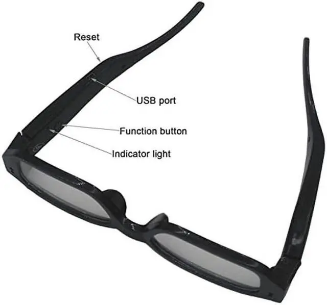 Alt view image 5 of 5 - RERBO Hidden Camera Eyeglasses HD 1080P Portable Spy Camera Support Up to 32G TF Card Fashion Action Video Recorder