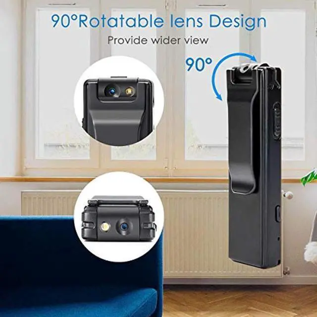 Alt view image 3 of 5 - Mini Body Camera Video Recorder, Pocket Camera, Tiny Camera, Nanny Small Cam, Body Spy Camera, Small Security Camera for Home Outdoor Office and More (with 32G Black Super high-Speed Memory Card)