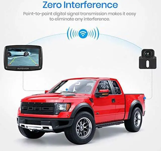 Alt view image 2 of 5 - AUTO-VOX CS-2 Wireless Backup Camera, Stable Digital Signal Rear View Camera&4.3'' Monitor, Back Up Camera System Wireless for Car, Trucks, RV, Trailer, Camper,Van