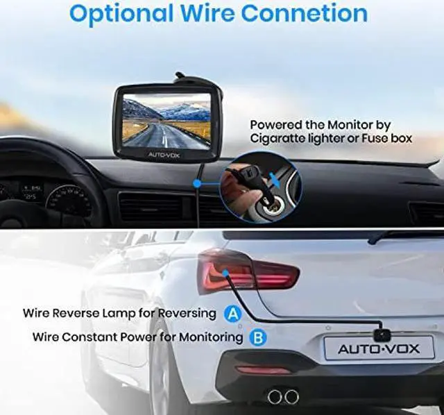 Alt view image 4 of 5 - AUTO-VOX CS-2 Wireless Backup Camera, Stable Digital Signal Rear View Camera&4.3'' Monitor, Back Up Camera System Wireless for Car, Trucks, RV, Trailer, Camper,Van