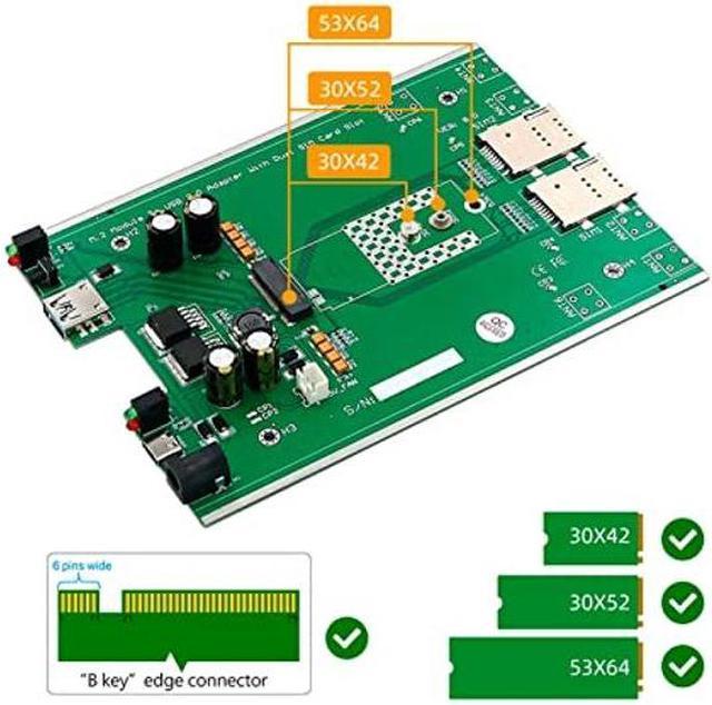  Adaptador NGFF (M.2) a USB 3.0 con ranura para tarjeta SIM 8pin  para módulo 3G/4G/5G : Electrónica