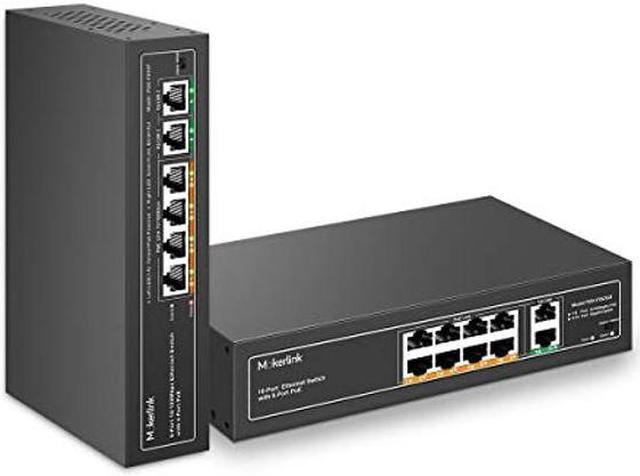 MokerLink PoE Switch, 4 Port PoE+, and 8 Port PoE+, Support IEEE802.3af/at,  Fanless Metal Plug & Play 