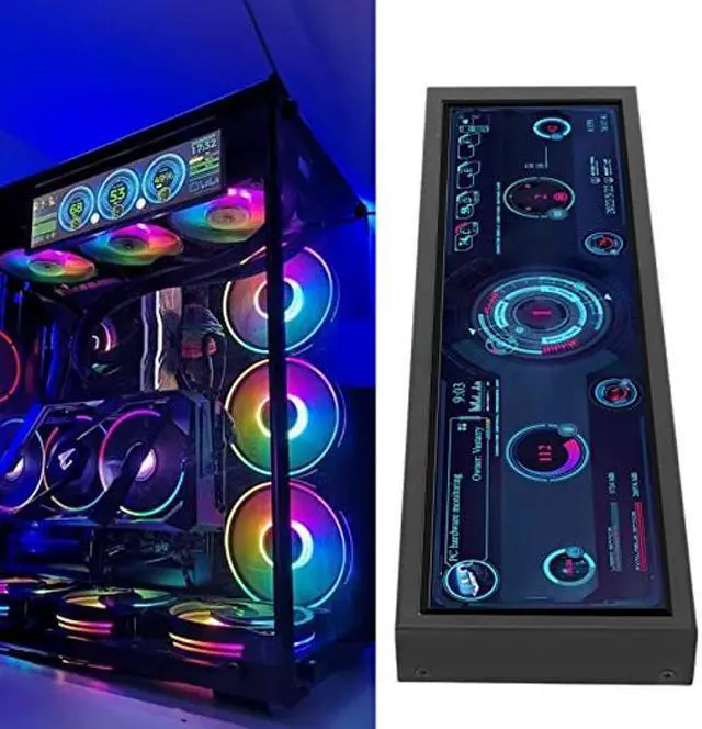 Alt view image 5 of 5 - 8.8 Inch IPS PC CPU Data Monitor, 1920x480 PC Temperature Display 360 Degree Rotation Display Temperature Monitor, Automatically Turn Off The Screen After Shutdown