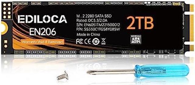 Ediloca EN206 2TB SSD M.2 SATA 3D NAND, M.2 2280 SATA III 6Gb/s SSD  Internal Hard Drive, Read/Write Speed up to 550/480 MB/s, Compatible with  Ultrabooks, Tablet Computers and Mini PCs 