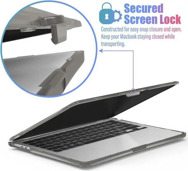 Alt view image 4 of 5 - IBENZER Heavy Duty Case for 2025 2024 2023 MacBook Air 15 inch M4 A3241 M3 A3114 M2 A2941, Hexpact case with ScreenFilm &KeyboardCover, Protective Cover for Mac Air 15.3, Gray, HPE-AT15-GY+2