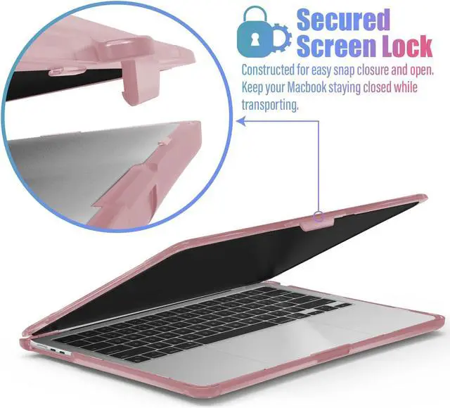 Alt view image 4 of 5 - IBENZER Heavy Duty Case for 2025 2024 2023 MacBook Air 15 inch M4 A3241 M3 A3114 M2 A2941, Hexpact case with ScreenFilm &KeyboardCover, Protective Cover for Mac Air 15.3, Pinkish, HPE-AT15-PKSH+2