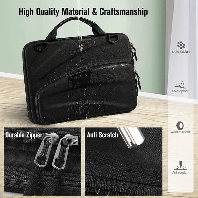 Alt view image 2 of 5 - FINTIE 13-14 Inch Chromebook Sleeve Case - Protective Briefcase Shoulder Bag with Accessory Pouch for Up to 14" MacBook Samsung Dell Acer ASUS Lenovo HP Laptop Notebook Ultrabook (Black)