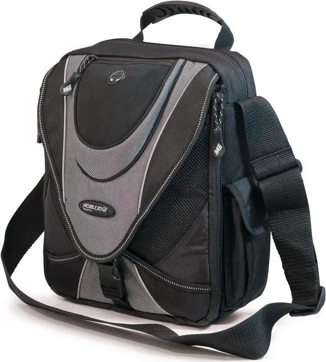 Main image of Mobile Edge Laptop Mini-Messenger Bag 14" - Chromebook Ultrabook Notebook Tablet iPad (14 Inch; MEMMS2) - Black/Silver