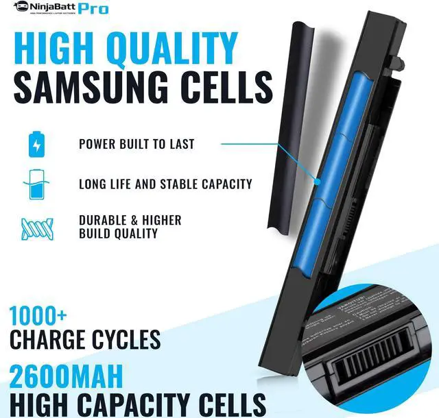 Alt view image 2 of 5 - NinjaBatt Pro Battery for Asus A41-X550A A41-X550 R510C X550C X550L X550J R510L X550CA X552E X550V K550L F550V X550A P550C X550EA X550D R510 X550VX F550C - Premium Cells [4 Cells/2600mAh/38Wh]