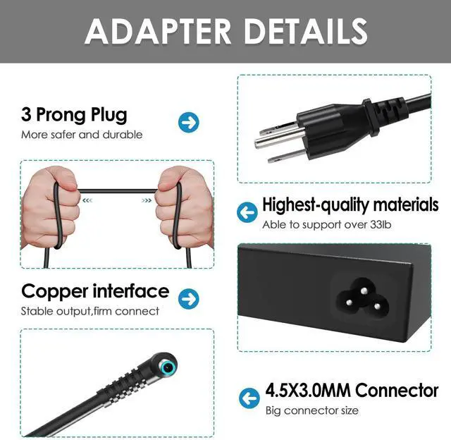 Alt view image 4 of 5 - 120W USB-C Dock G5 Power Supply L41856-001 for HP USB-C Dock G5 5TW10UT 5TW10AA 5TW10AA#ABB 5TW10UT#ABA Universal Dock G2 5TW13AA HP Docking Station Power Cord