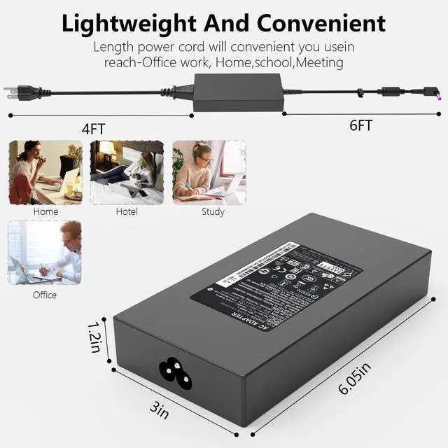 Alt view image 4 of 5 - 180W Laptop Charger Compatible with Acer Predator Series Charger