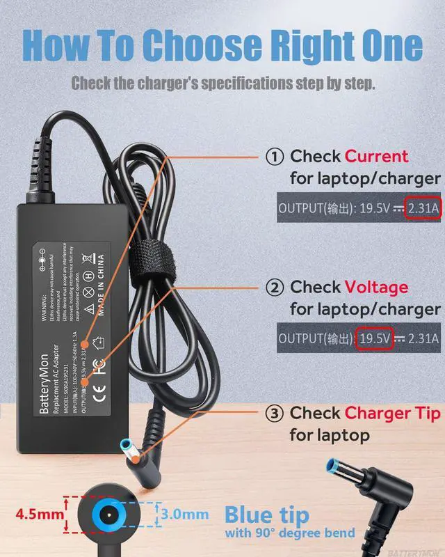 Alt view image 4 of 5 - 45W Charger and CI03XL Battery for HP ProBook 640 645 650 G2 G3 Laptop
