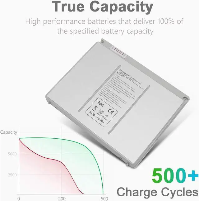Alt view image 3 of 5 - SOLICE A1175 A1260 A1211 A1226 A1150 (only for 2006 2007 2008 Version) New Laptop Battery for Apple MacBook Pro 15 inch MA348 M6099 MA348/A MA348G/A MA348J/A Laptop [10.8V 5800Mah]
