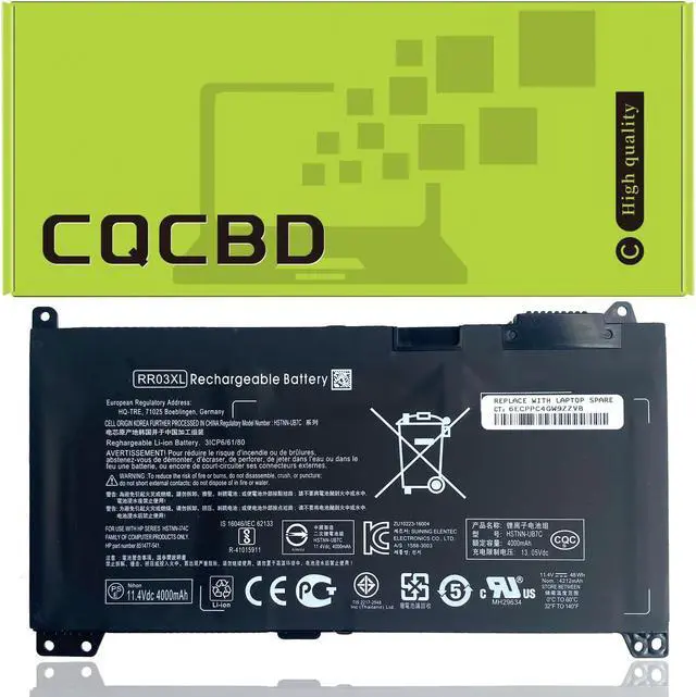 Main image of CQCQ RR03XL Compatible Battery Replacement for HP ProBook 430 G4 440 G4 450 G4 455 G4 470 G4 mt20 RR03048XL HSTNN-PB6W HSTNN-LB7I HSTNN-UB7C HSTNN-Q01C [11.4V 48Wh]