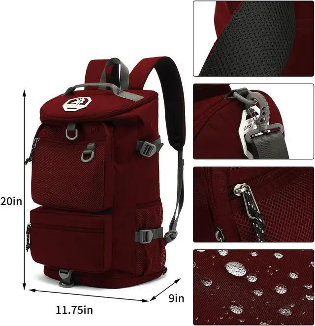 Alt view image 3 of 5 - Kalesi Gym Duffle Bag Backpack 4-Way Waterproof with Shoes Compartment for travel Sport Hiking laptop