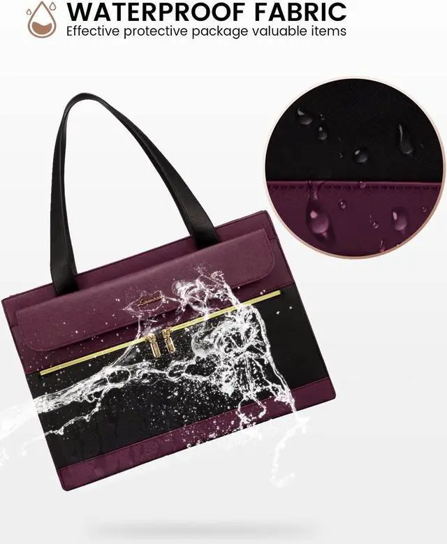Alt view image 5 of 5 - LOVEVOOK Laptop Bag for Women 15.6 Inch Tote Work Professional Leather Computer Briefcase Waterproof Handbag Shoulder Large Capacity Business Teacher Office Crossbody Purse