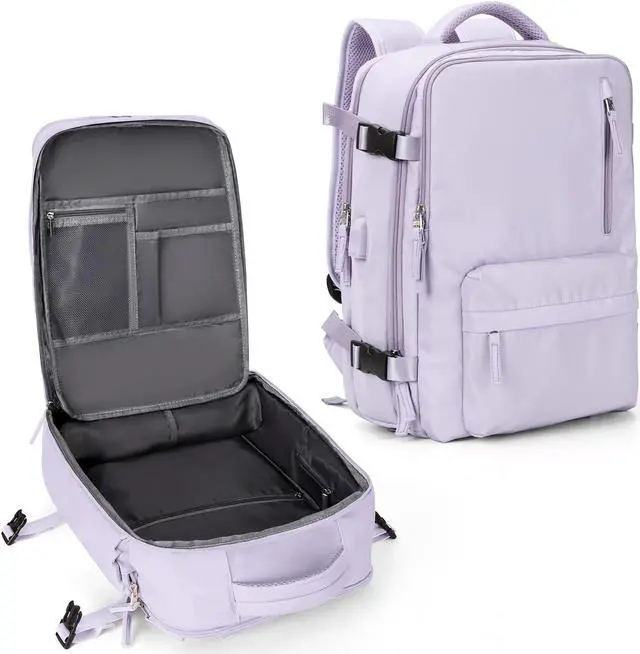 Main image of WONHOX Large Travel Backpack Women, Carry On Backpack,Hiking Laptop Backpack Waterproof Outdoor Sports Rucksack Casual Daypack (Purple)