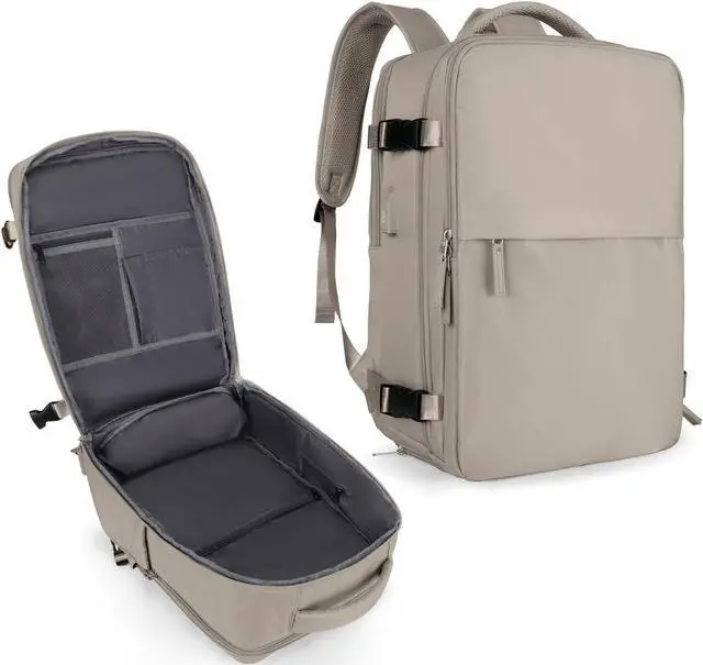 Main image of coowoz Travel Laptop Backpack For Women Men Airline Approved,Carry On Backpack,Large Hiking Backpack Waterproof Outdoor Sports Rucksack Casual Daypack Fit 15.6 Inch College Backpack (Brown)