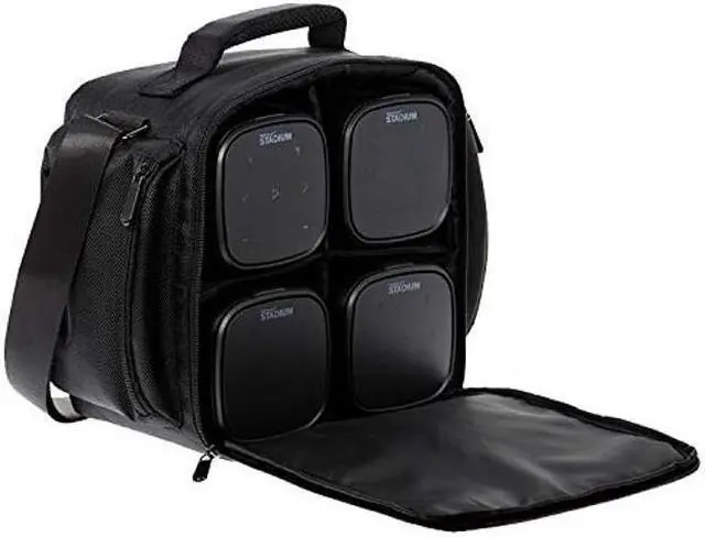 Alt view image 2 of 5 - Rocksteady Stadium Carry Bag - Fits 4 Speakers or 2 Speakers + 1 Subwoofer - Black with Carry Handle & Shoulder Strap - Accessory Pockets
