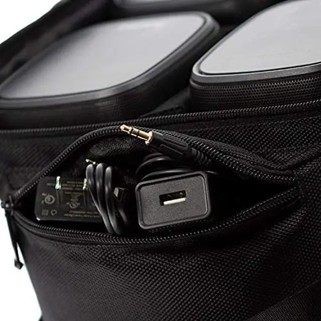 Alt view image 4 of 5 - Rocksteady Stadium Carry Bag - Fits 4 Speakers or 2 Speakers + 1 Subwoofer - Black with Carry Handle & Shoulder Strap - Accessory Pockets