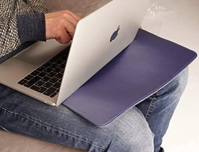 Alt view image 5 of 5 - No Logo Leather Case for MacBook Air 2018-2023 M1 M2 Chip Sleeve Soft Bag Handmade for 13-inch MacBook Air M1 A2337 A2179 A1932 2018-2022, MacBook Pro M1/A2338 A2251 A2289 2016-2021, Blue Vertical