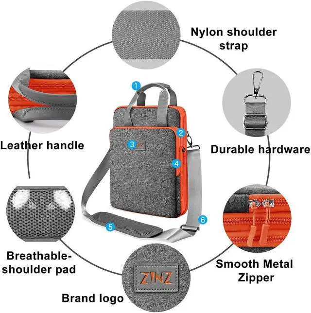 Alt view image 5 of 5 - ZINZ Slim & Expandable Case 12.9 13 inch Travel Laptop Shoulder Bag for MacBook Air 13" M3/M2/M1, MacBook Pro 13" M2/M1, iPad Pro 12.9"/13"/11", iPad Air 13",L01G05