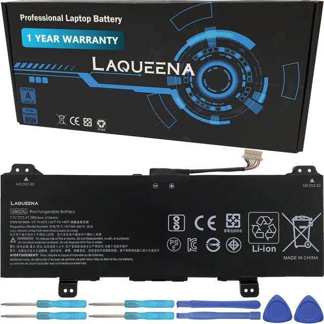 Main image of LAQUEENA GM02XL Laptop Replacement Battery for Hp Chromebook 14 G5 Chromebook X360 11 G1 Series Notebook GMO2XL HSTNN-DB7X HSTNN-UB7M 917679-271 917725-855 7.7V 47.3WH/6150MAH 4-Cell
