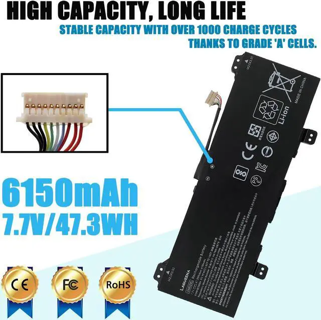 Alt view image 2 of 5 - LAQUEENA GM02XL Laptop Replacement Battery for Hp Chromebook 14 G5 Chromebook X360 11 G1 Series Notebook GMO2XL HSTNN-DB7X HSTNN-UB7M 917679-271 917725-855 7.7V 47.3WH/6150MAH 4-Cell