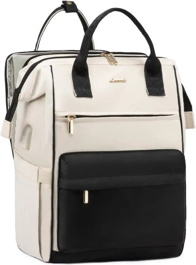 Main image of LOVEVOOK Laptop Backpack for Women, 17 Inch Work Teacher Nurse Bag with Laptop Compartment, Large Capacity Business Computer Backpack Purse with USB Port, Stylish Casual Daypack for Travel