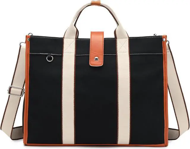 Main image of Laptop Bag for Women 15.6 Inch Lightweight Canvas Tote Bags Teacher Work Bag for School Travel