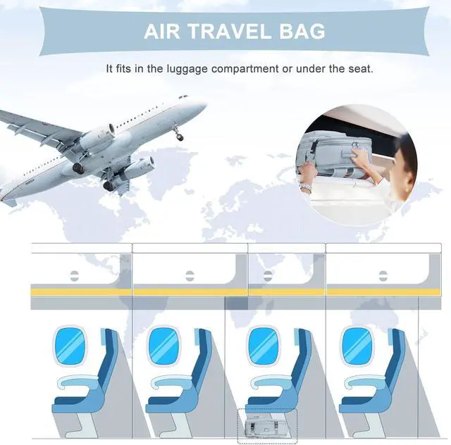 Alt view image 5 of 5 - coowoz Travel Backpack For Women Men Airline Approved,Carry On Backpack,Large Hiking Backpack Waterproof Outdoor Sports Rucksack Casual Daypack Fit 15.6 Inch Laptop Backpack Blue College Backpack