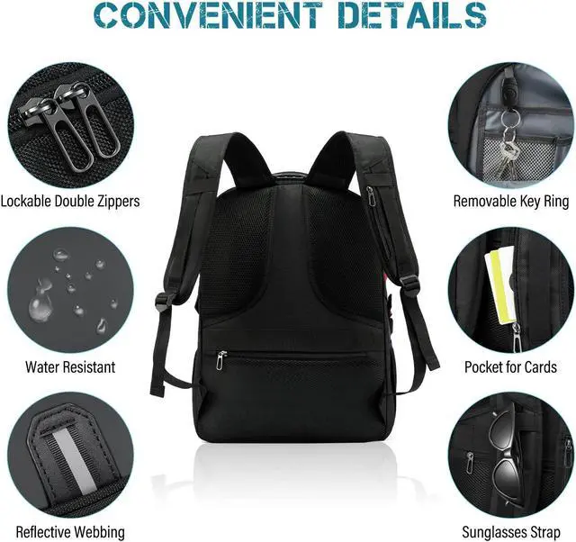 Alt view image 5 of 5 - LOVEVOOK 17 inch Travel Laptop Backpack, DarkGrey, Waterproof, Anti-Theft with Lock, USB Charging Port, Large Capacity, Multi-Purpose