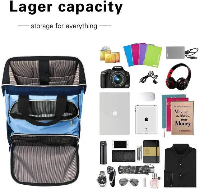 Alt view image 3 of 5 - Hap Tim Laptop Backpack for Men&Women, Computer Backpack, College Backpack, Laptop Bags, Womens Travel Backpack, Birthday Gifts for Women&Men(7651-BL)