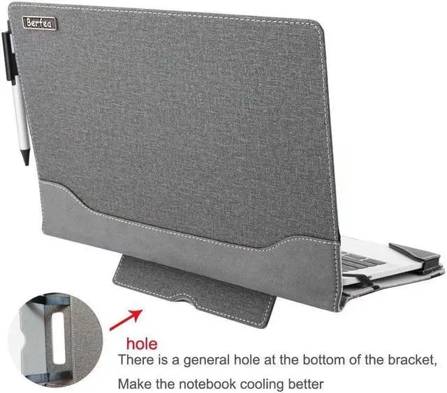 Alt view image 5 of 5 - Berfea Cover Case Compatible with Acer Chromebook Spin 513 CP513-1H,R841T-S4ZG,R841T-S5VA 13.3 inch Laptop Notebook Sleeve PU Leather Hard Protective Case Shell