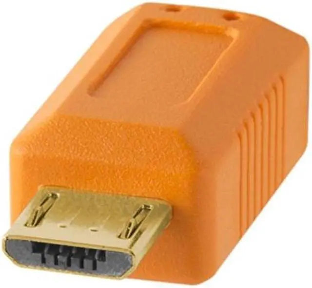 Alt view image 2 of 4 - Tether Tools TetherPro USB 2.0 to USB Micro-B 5-Pin Cable | for Fast Transfer Between Camera and Computer | High Visibility Orange | 15 Feet (4.6 m)