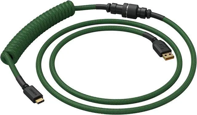 Alt view image 5 of 5 - Glorious Coiled Keyboard Cable - Coiled USB C Cable Artisan Braided Cables for Mechanical Gaming Keyboard Coiled Cable - Custom Keyboard Cable (Forest Green)