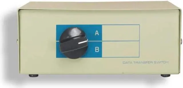 Main image of Kentek DB25 2 Way Manual Data Switch Box RS-232 Parallel Serial D-Sub 25 Pin Female I/O AB Port for PC MAC to Peripherals Devices Printer Modem