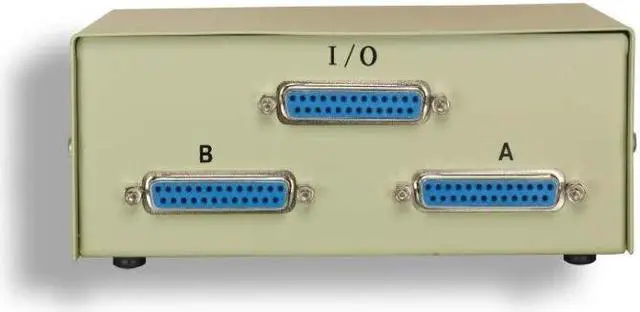 Alt view image 2 of 2 - Kentek DB25 2 Way Manual Data Switch Box RS-232 Parallel Serial D-Sub 25 Pin Female I/O AB Port for PC MAC to Peripherals Devices Printer Modem
