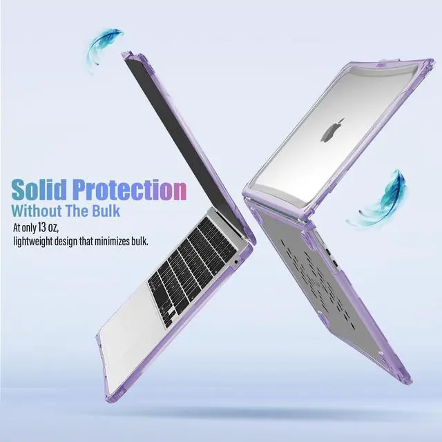 Alt view image 5 of 5 - IBENZER Hexpact Compatible with 2025 2024 2023 2022 MacBook Air 13 inch Case M4 A3240 M3 A3113 M2 A2681, Heavy Duty Case & KeyboardCover & ScreenFilm for Mac Air 13.6, Lilac Purple, HPE-KK-LLPU+2