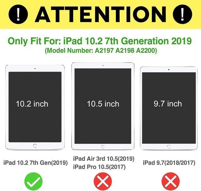 Alt view image 2 of 5 - ProCase iPad 7th 10.2" 2019 Black Case with Suede Exterior Bundle with iPad 7th 10.2" 2019 Privacy Screen Protector
