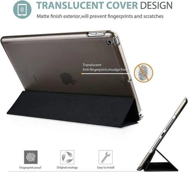 Alt view image 3 of 5 - ProCase iPad 7th 10.2" 2019 Black Case with Suede Exterior Bundle with iPad 7th 10.2" 2019 Privacy Screen Protector