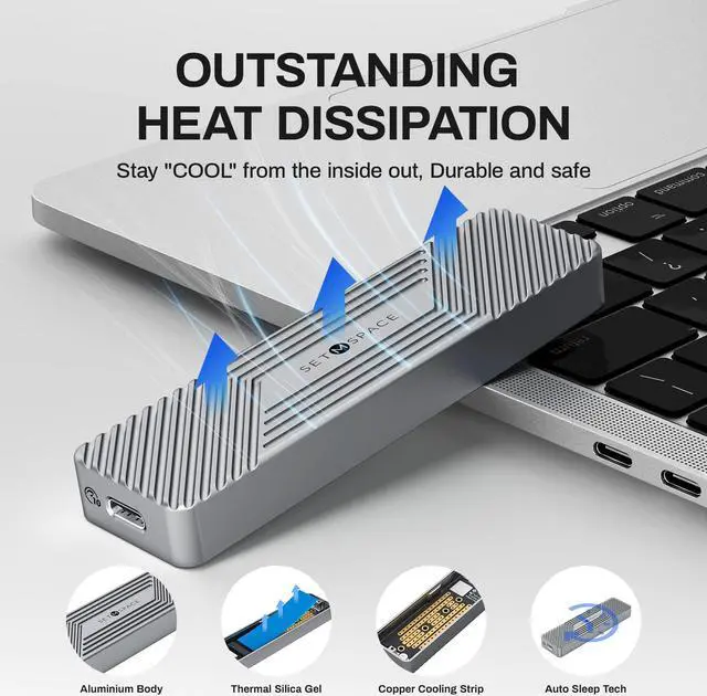 Alt view image 3 of 5 - 6 Gbps M.2 Enclosure and 10 Gbps NVME Enclosure